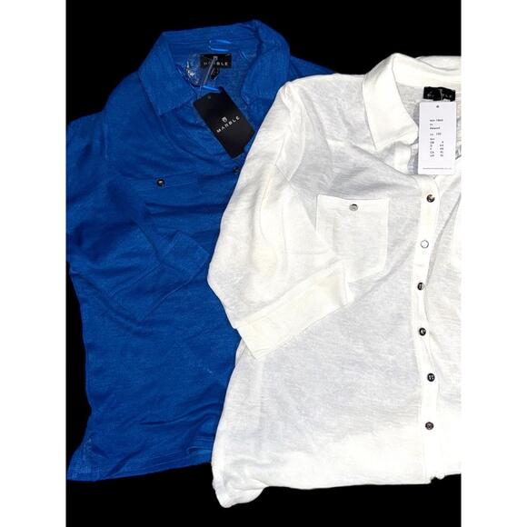 Marble Ladies Shirt Size XL White 3/4 Sleeve Relaxed Fit Versatile - Picture 2 of 4